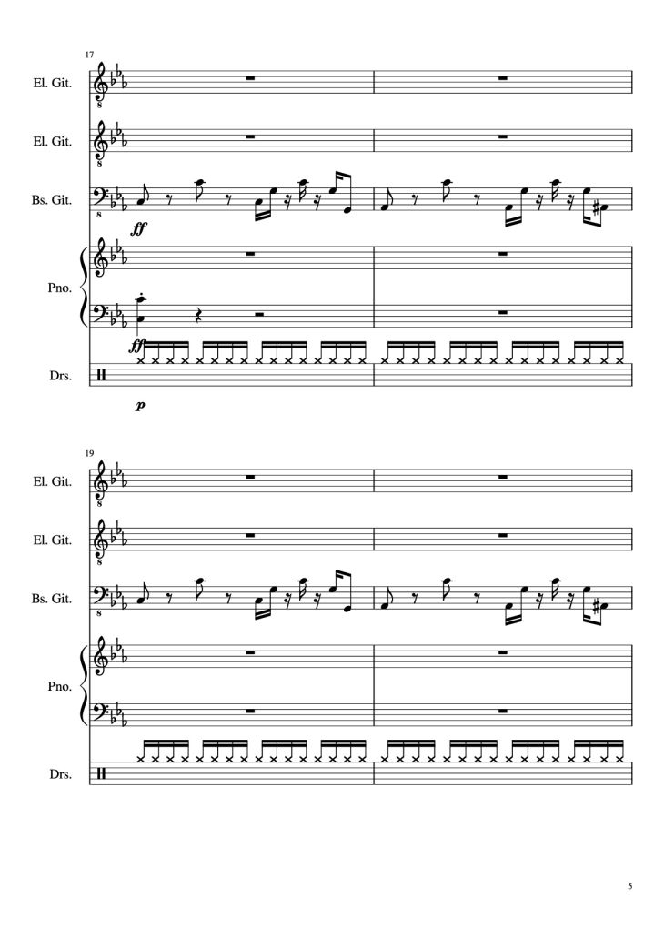 Page 5 of the piano sheet music PDF – Dark Necessities Piano by JaronTu