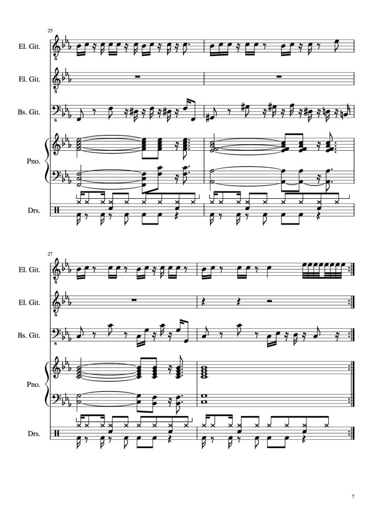 Page 7 of the piano sheet music PDF – Dark Necessities Piano by JaronTu