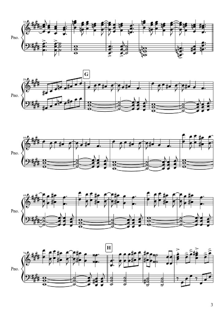 Page 3 of the piano sheet music PDF Piano – Attack On Titan Theme Piano by Undefined