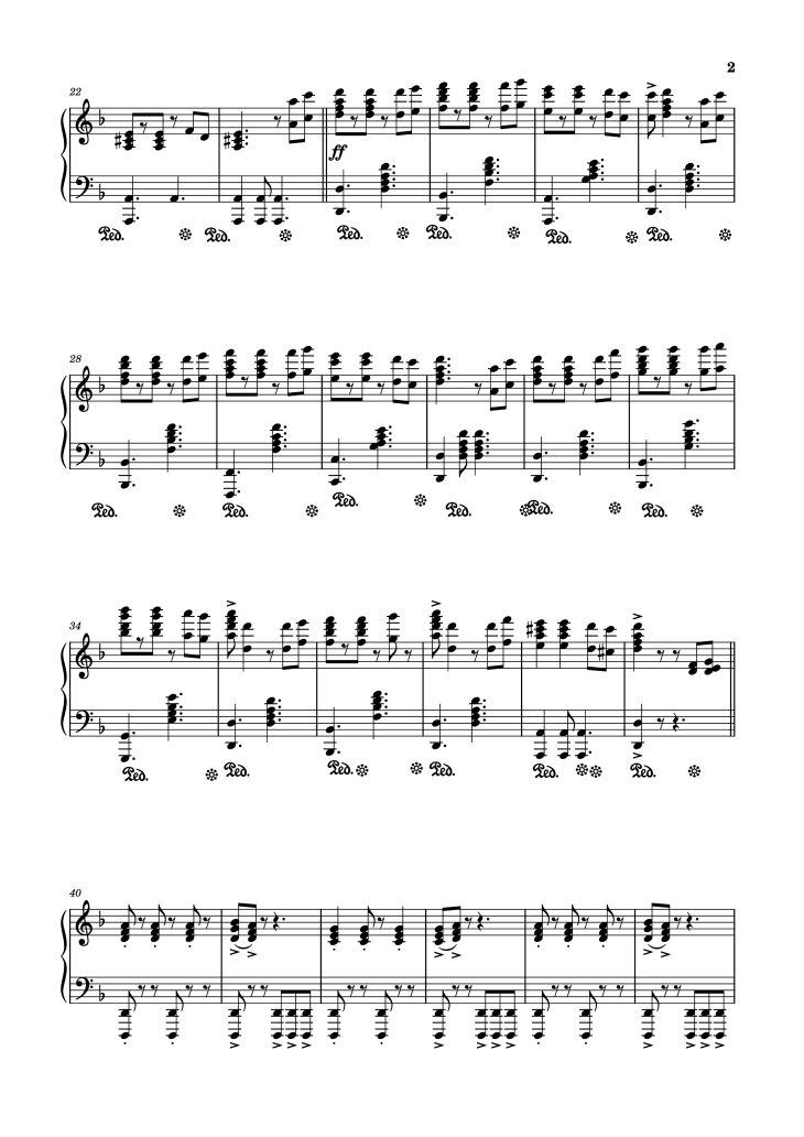 Page 2 of the piano sheet music PDF Piano – He