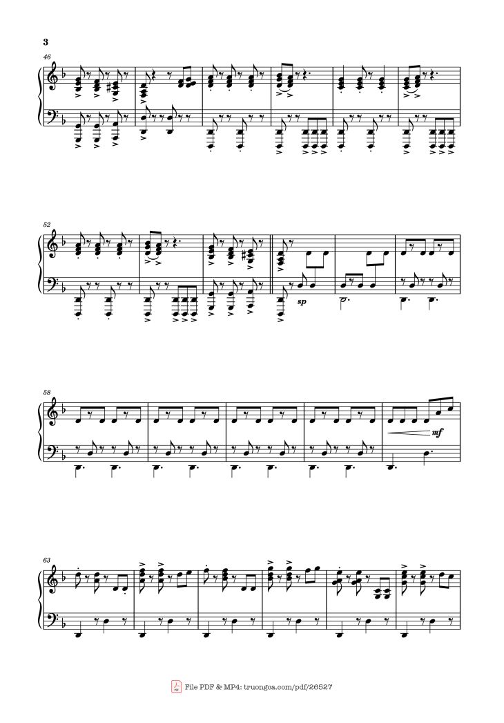 Page 3 of the piano sheet music PDF Piano – He