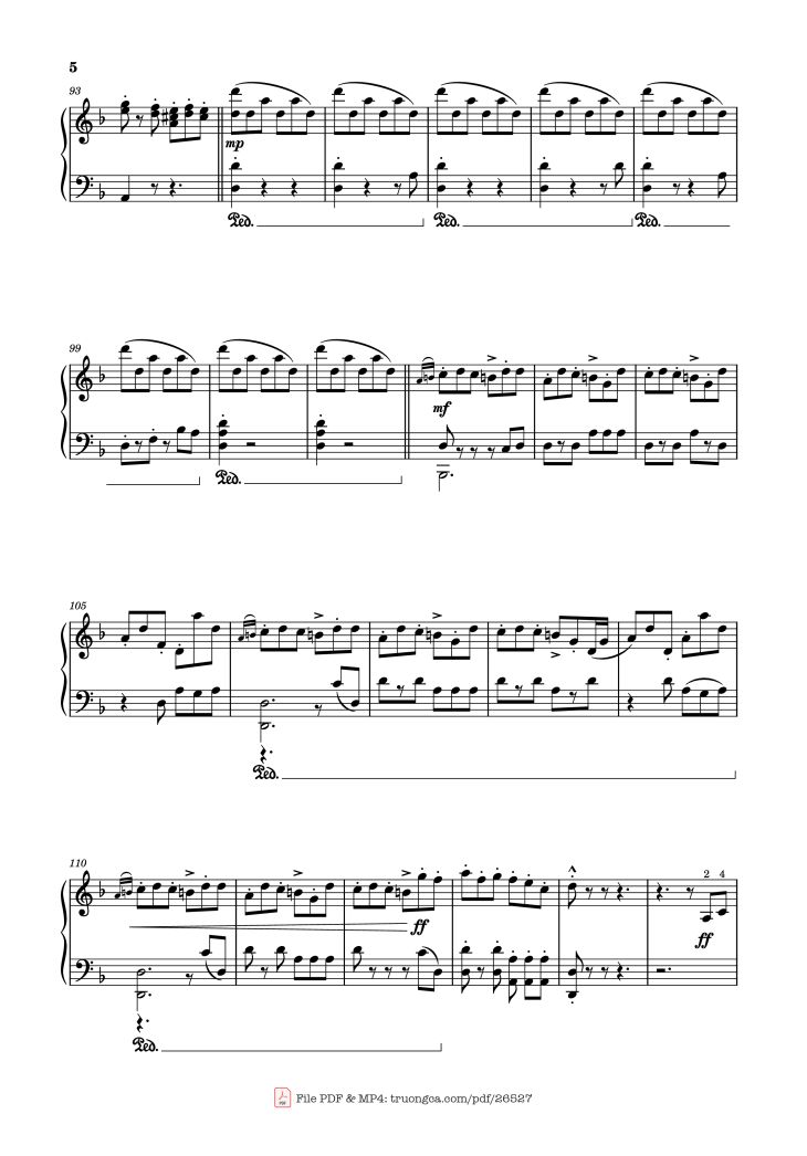 Page 5 of the piano sheet music PDF Piano – He