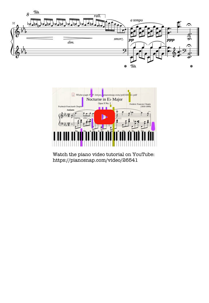 Page 4 of the piano sheet music PDF – Nocturne in E♭ Major, Op.9 No.2 by Frederic Francois Chopin