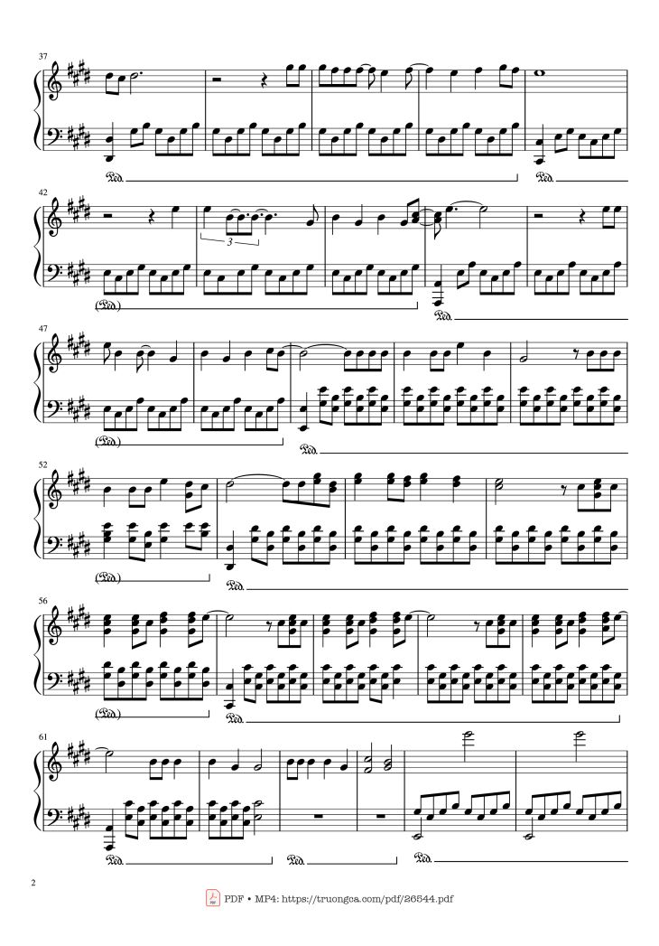 Page 2 of the piano sheet music PDF Piano – Runaway Piano by Ramin Djawadi