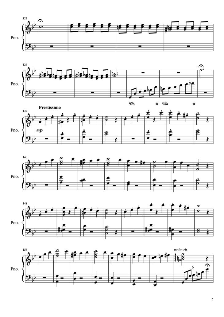 Page 5 of the piano sheet music PDF Piano – Merry-Go-Round of Life Piano by Joe Hasaishi arr. Andrew Deng