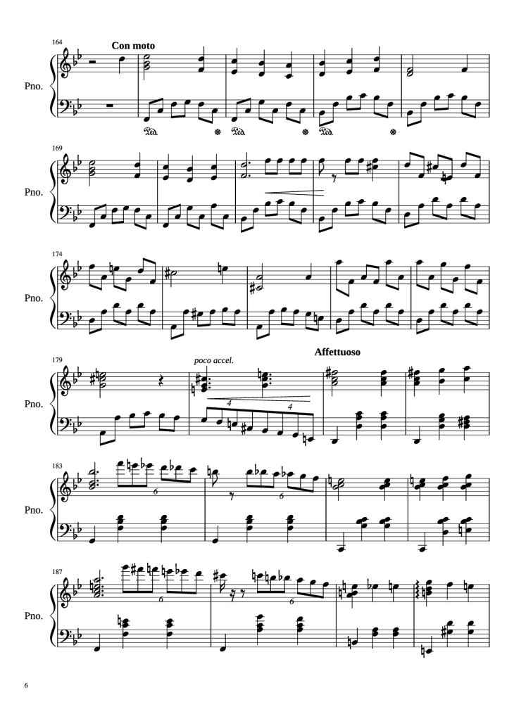 Page 6 of the piano sheet music PDF Piano – Merry-Go-Round of Life Piano by Joe Hasaishi arr. Andrew Deng