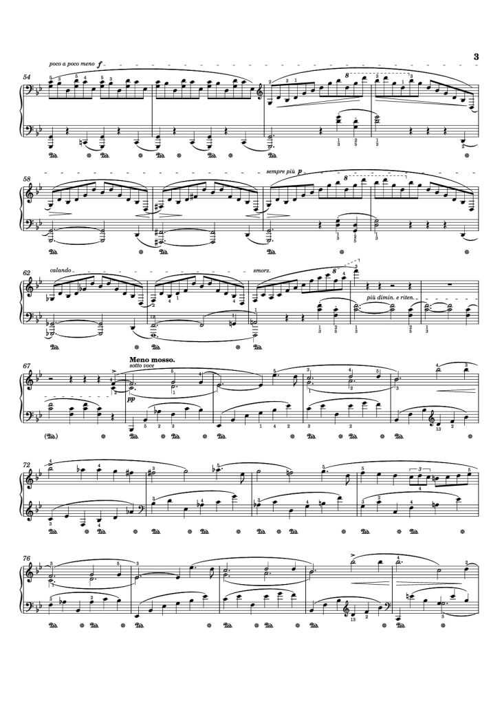 Page 3 of the piano sheet music PDF – Ballade I Piano by Frédéric Chopin