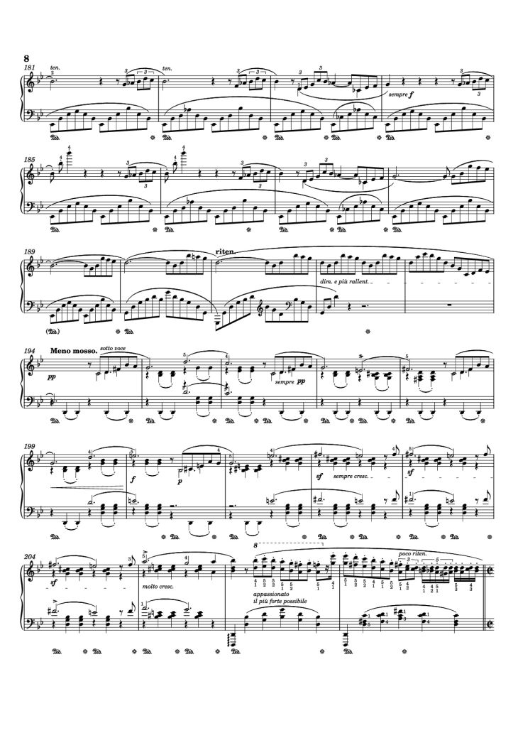 Page 8 of the piano sheet music PDF – Ballade I Piano by Frédéric Chopin