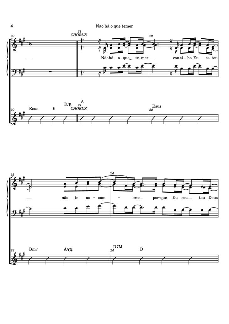 Page 4 of the piano sheet music PDF – Não há o que temer Piano by Ricardo Martins
