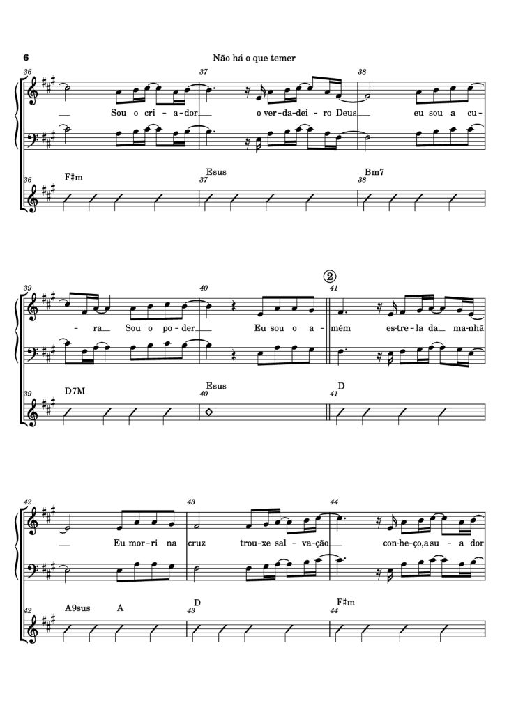 Page 6 of the piano sheet music PDF – Não há o que temer Piano by Ricardo Martins