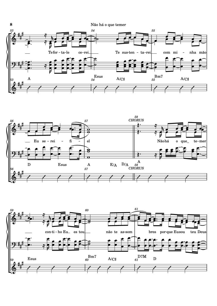 Page 8 of the piano sheet music PDF – Não há o que temer Piano by Ricardo Martins