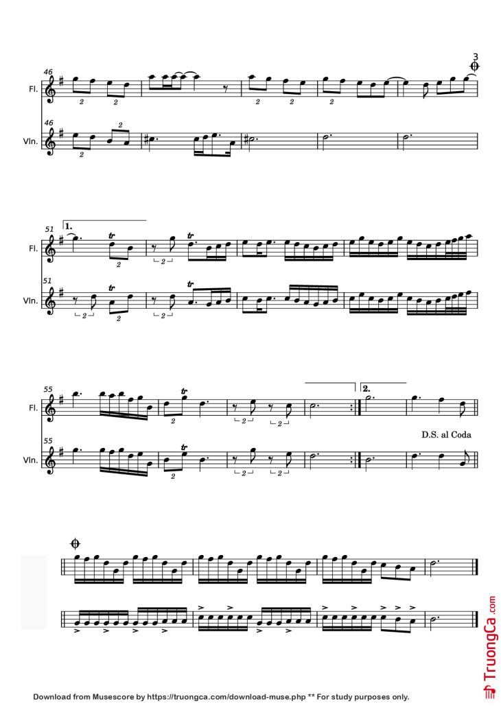 Page 3 of the piano sheet music PDF – Eles se amam Violin by Pedro Valença