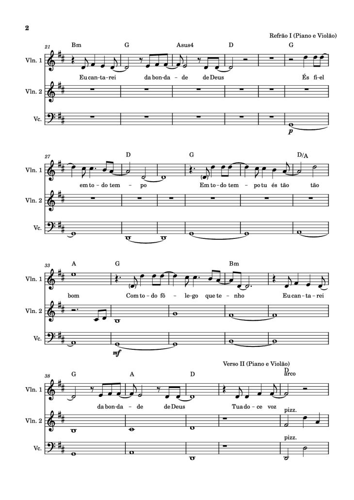 Page 2 of the piano sheet music PDF Piano – Bondade de Deus Piano by Isaías Saad