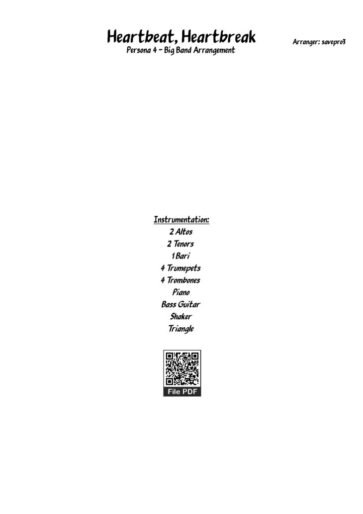 Page 1 of the piano sheet music PDF Piano – Heartbeat, Heartbreak Piano by Arranger: savepro3