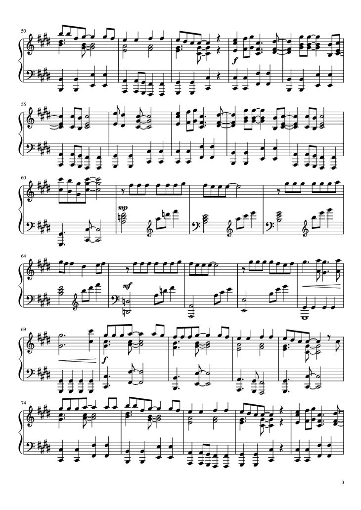 Page 3 of the piano sheet music PDF Piano – Kings & Queens Piano by Ava Max