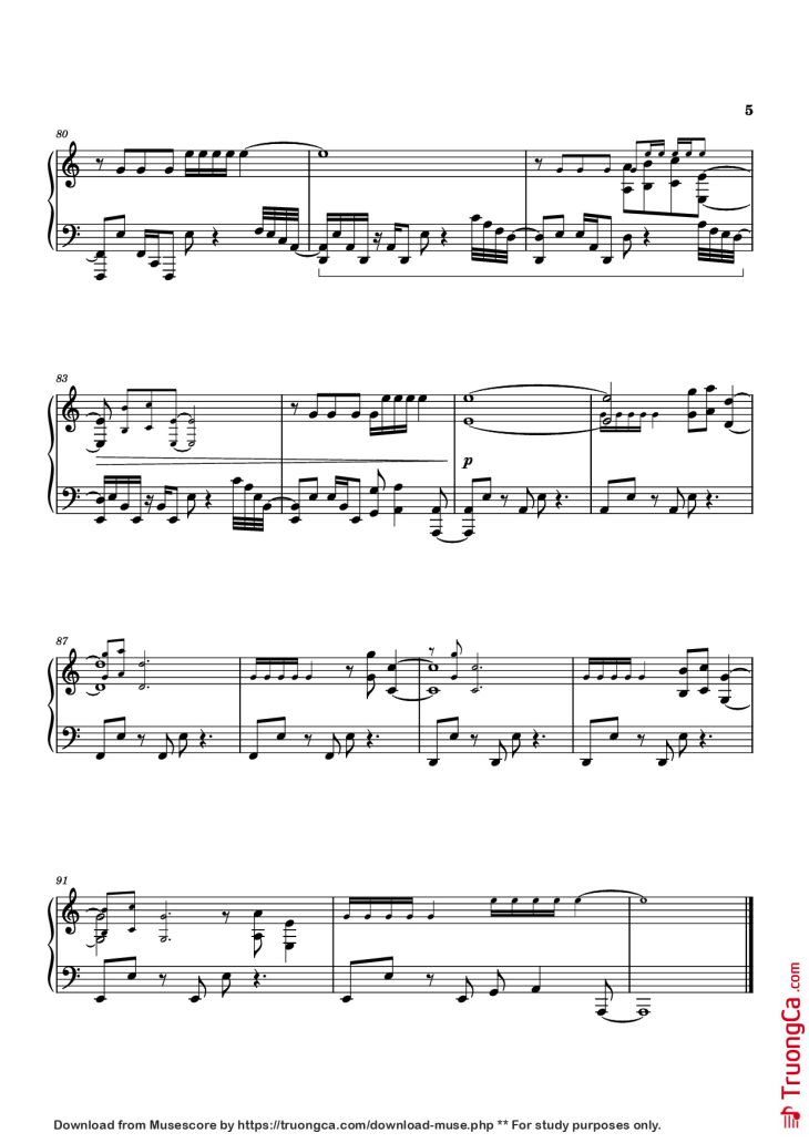 Page 5 of the piano sheet music PDF Piano – Deeper Piano by Lena Raine
