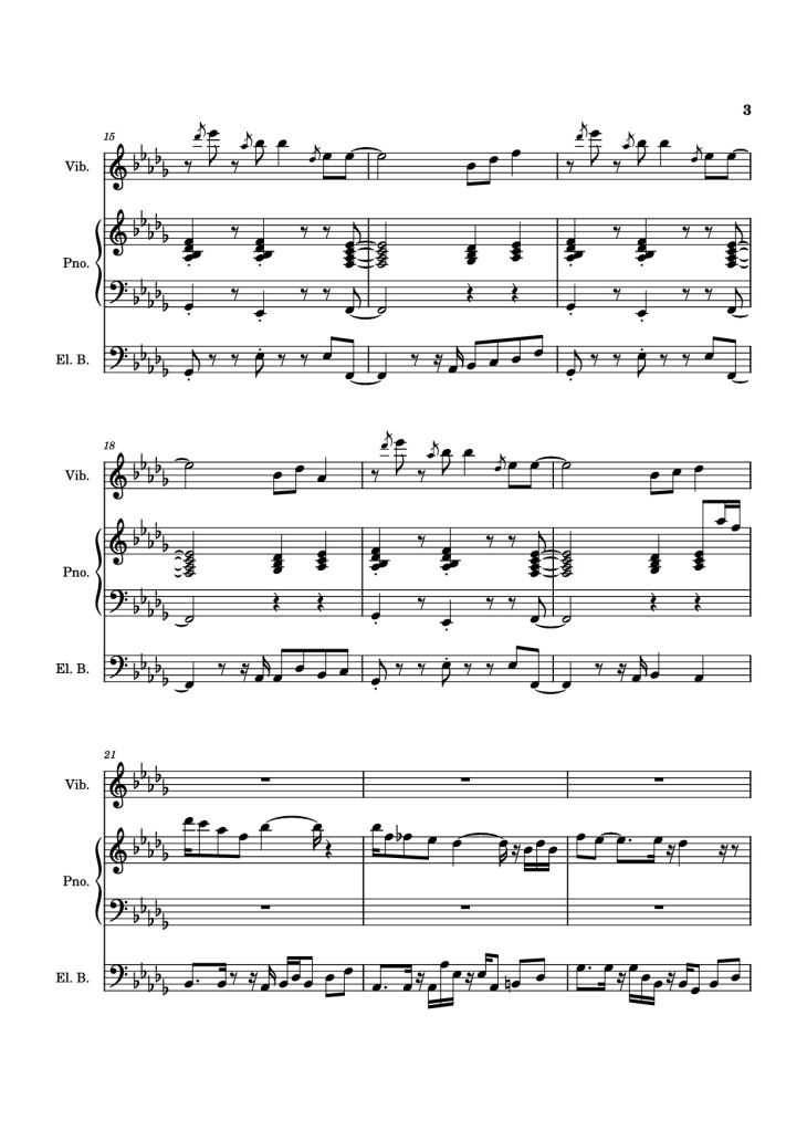 Page 3 of the piano sheet music PDF Piano Guitar Tab – [WIP] Colour the Night Piano by Transcribed by coolcat0