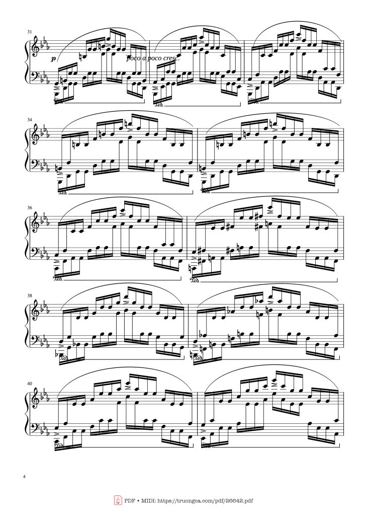 Page 4 of the piano sheet music PDF – Etude in C Minor Piano by Chopin