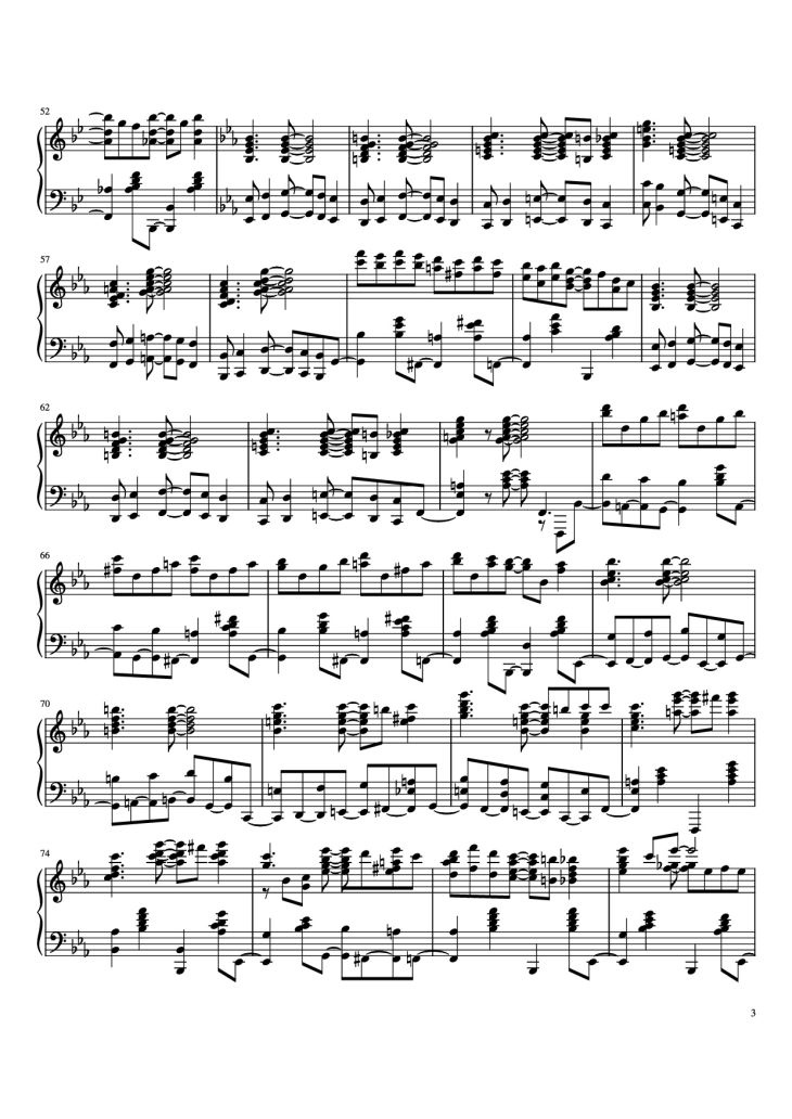 Page 3 of the piano sheet music PDF Piano – The Charleston Piano by James P. Johnson