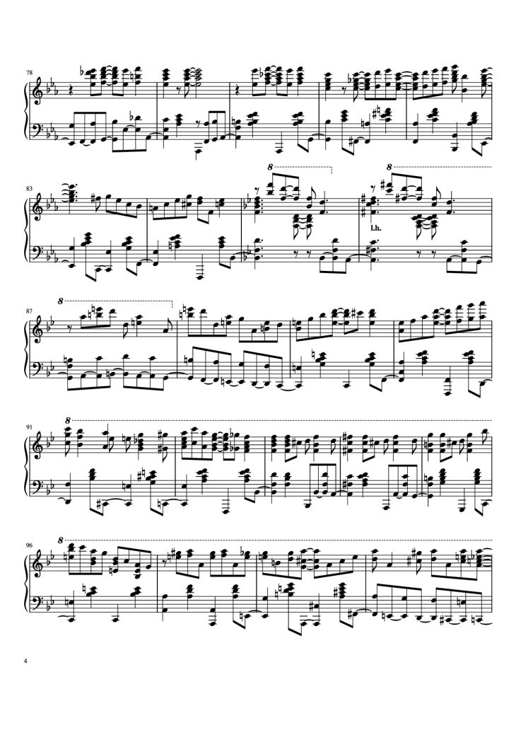Page 4 of the piano sheet music PDF Piano – The Charleston Piano by James P. Johnson