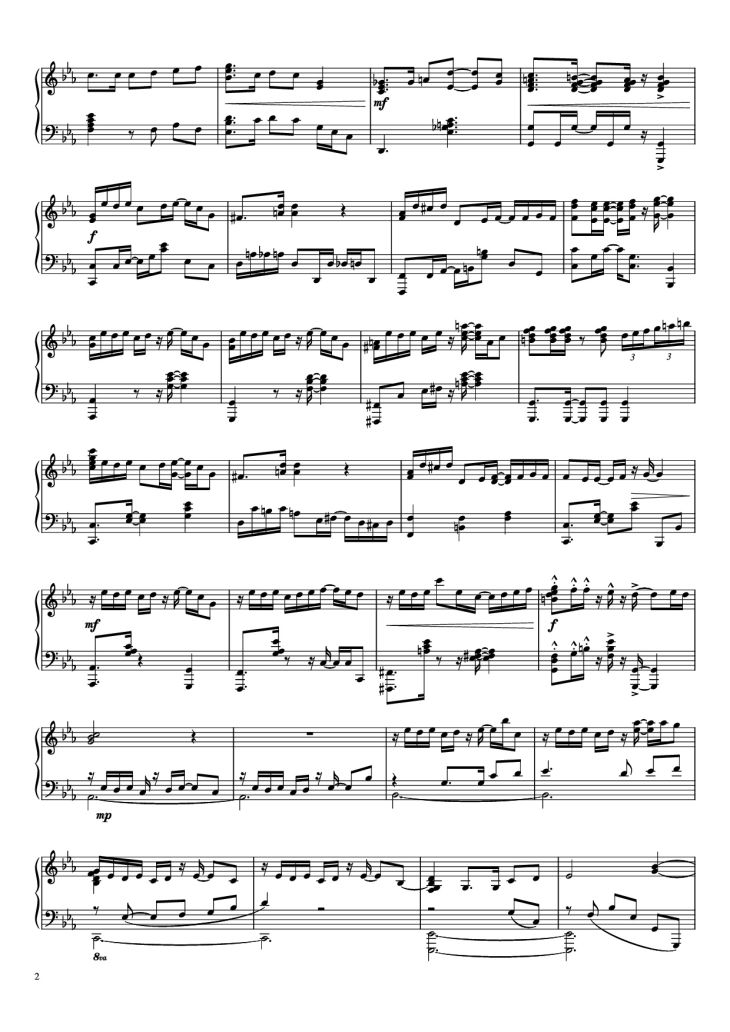 Page 2 of the piano sheet music PDF Piano – Suite : The Star Conquering Traveler Piano by Undefined