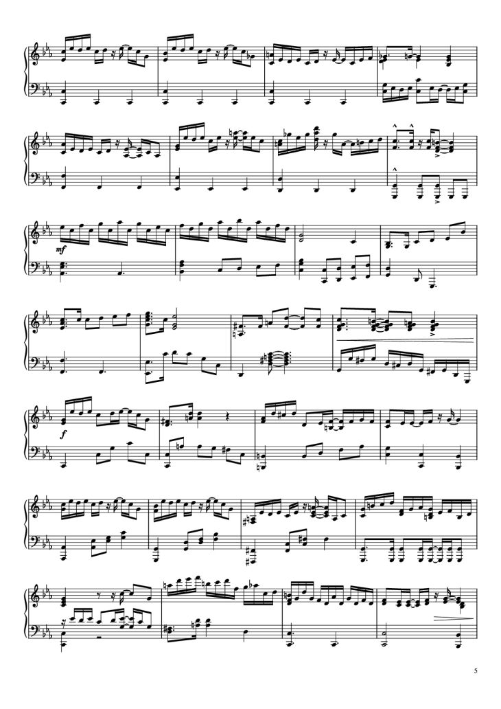 Page 5 of the piano sheet music PDF Piano – Suite : The Star Conquering Traveler Piano by Undefined