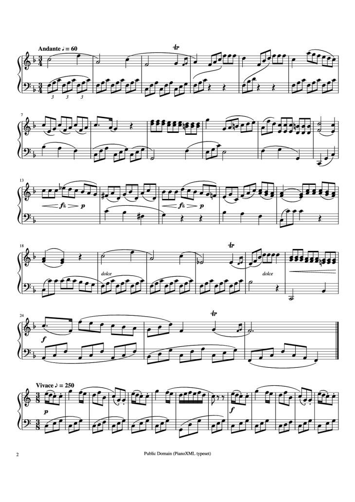 Page 2 of the piano sheet music PDF – Sonatina Piano by Muzio Clementi