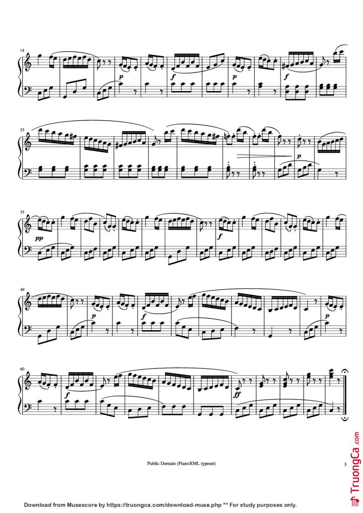 Page 3 of the piano sheet music PDF – Sonatina Piano by Muzio Clementi