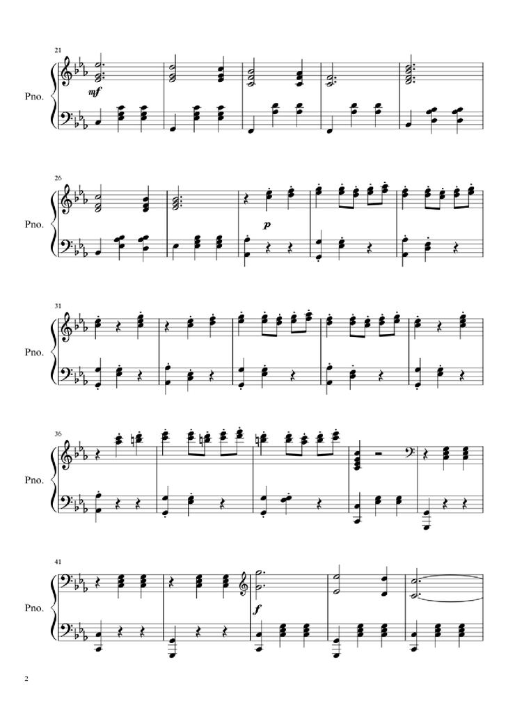 Page 2 of the piano sheet music PDF – Waltz No. 2 Shostakovich Piano by Composed by Dmitri Shostakovich Transcribed by Andrea Tam