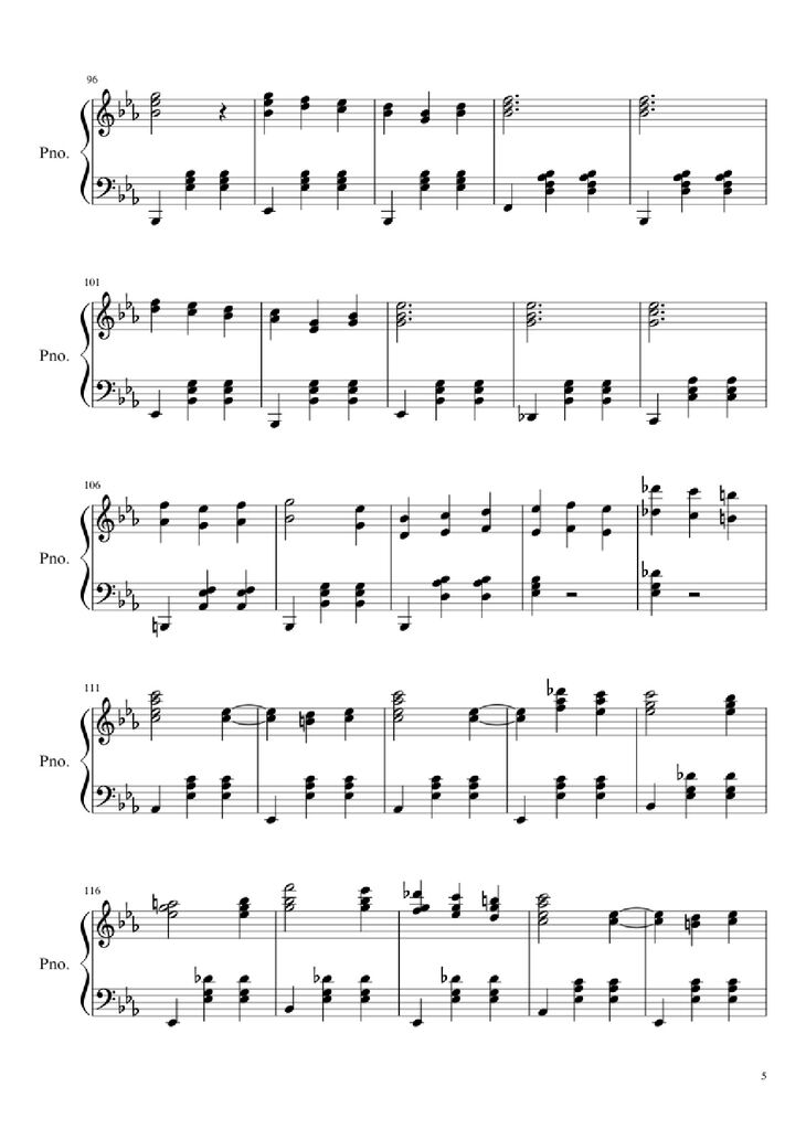 Page 5 of the piano sheet music PDF – Waltz No. 2 Shostakovich Piano by Composed by Dmitri Shostakovich Transcribed by Andrea Tam