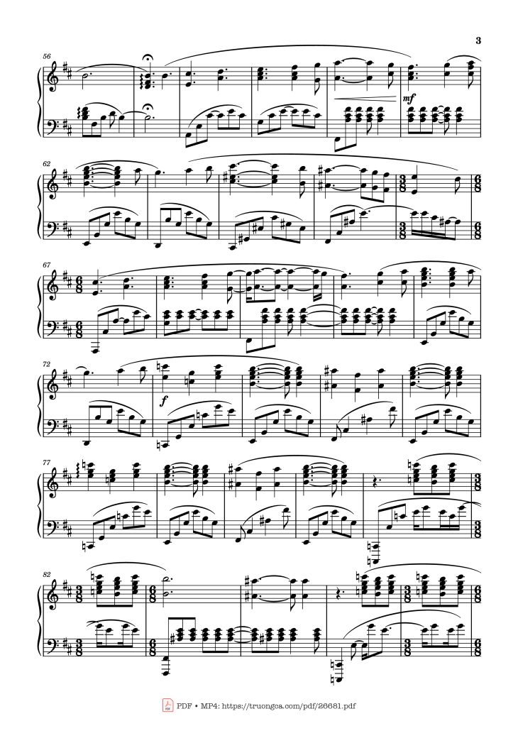Page 3 of the piano sheet music PDF Piano – Swan Lake Piano by Pyotr Ilyich Tchaikovsky