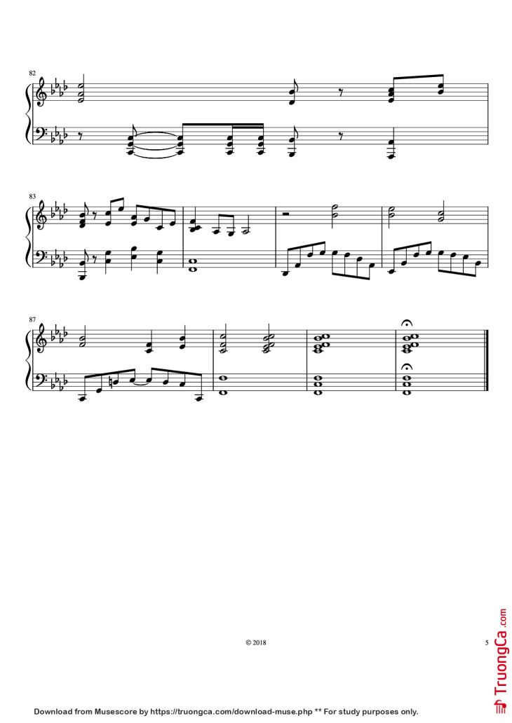 Page 5 of the piano sheet music PDF Piano – The Legend of Ashitaka Piano by Joe Hisaishi Arr. by Parker Winters