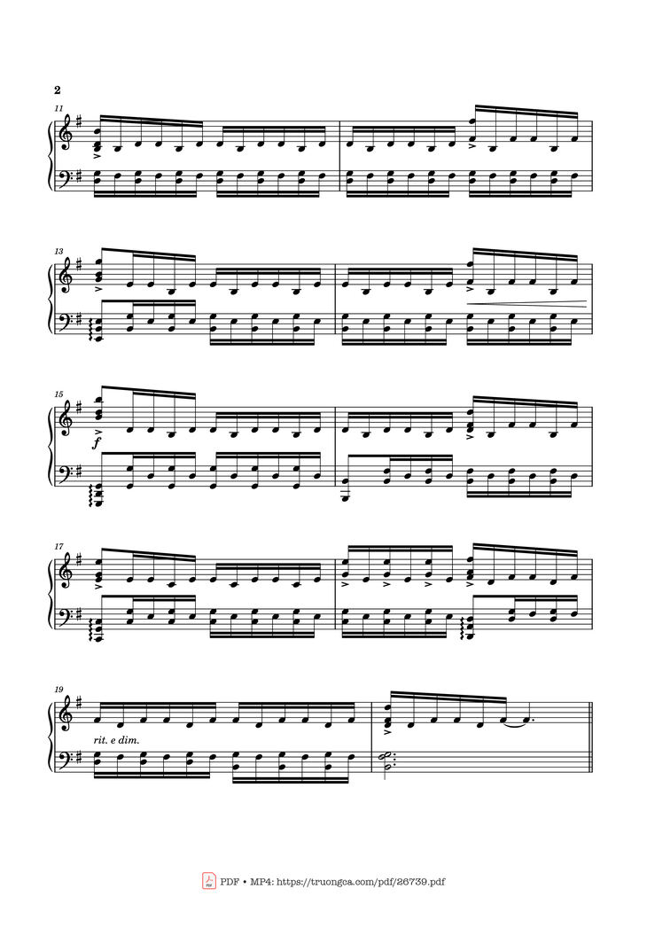 Page 2 of the piano sheet music PDF Piano – Can You Hear the Music Piano by Ludwig Goransson