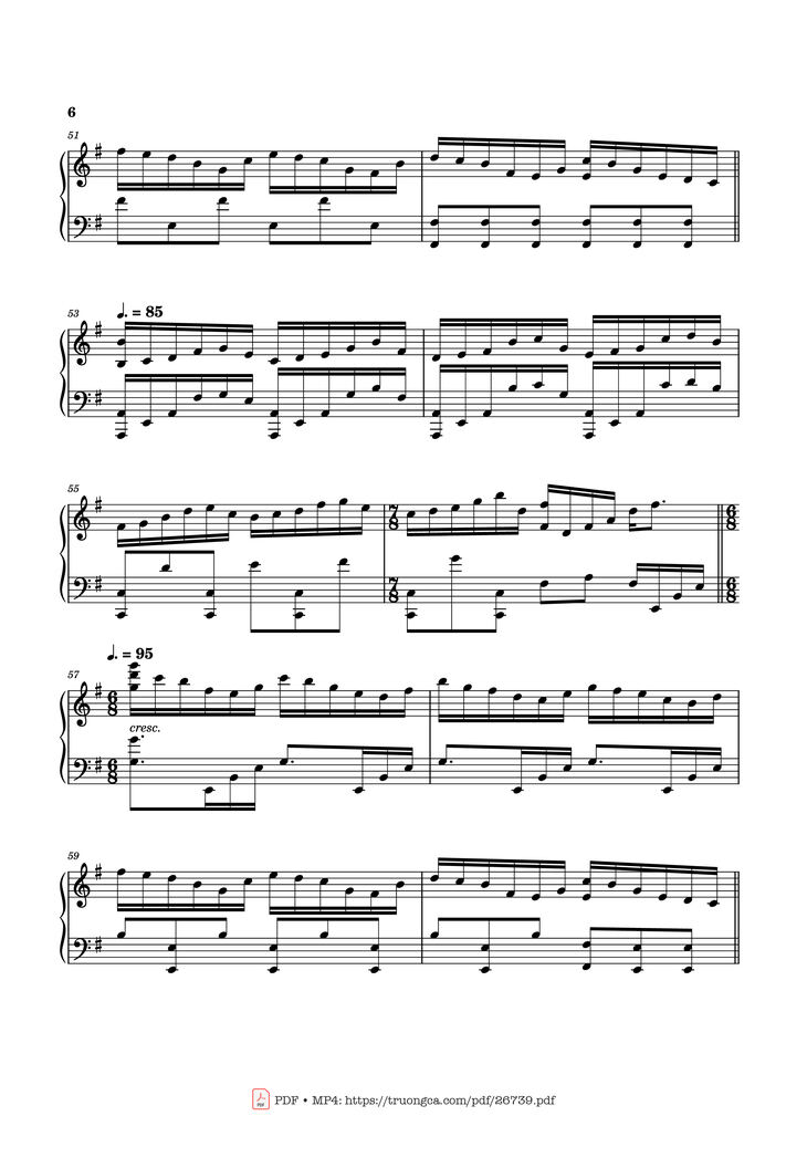 Page 6 of the piano sheet music PDF Piano – Can You Hear the Music Piano by Ludwig Goransson