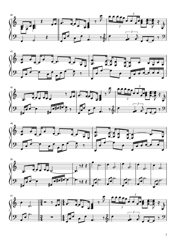 Page 3 of the piano sheet music PDF Piano – Cinta Kan Membawamu - Dewa 19 Piano by Dewa 19