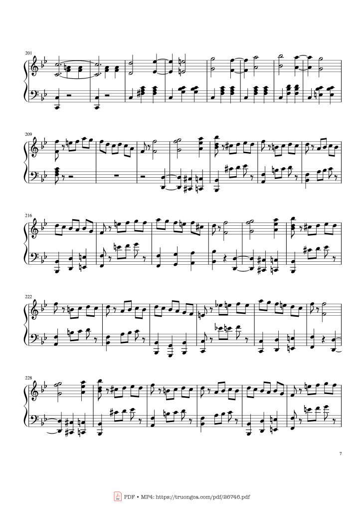 Page 7 of the piano sheet music PDF Piano – Tchaikovsky Waltz from "The Sleeping Beauty" Piano by Pyotr Ilyich Tchaikovsky