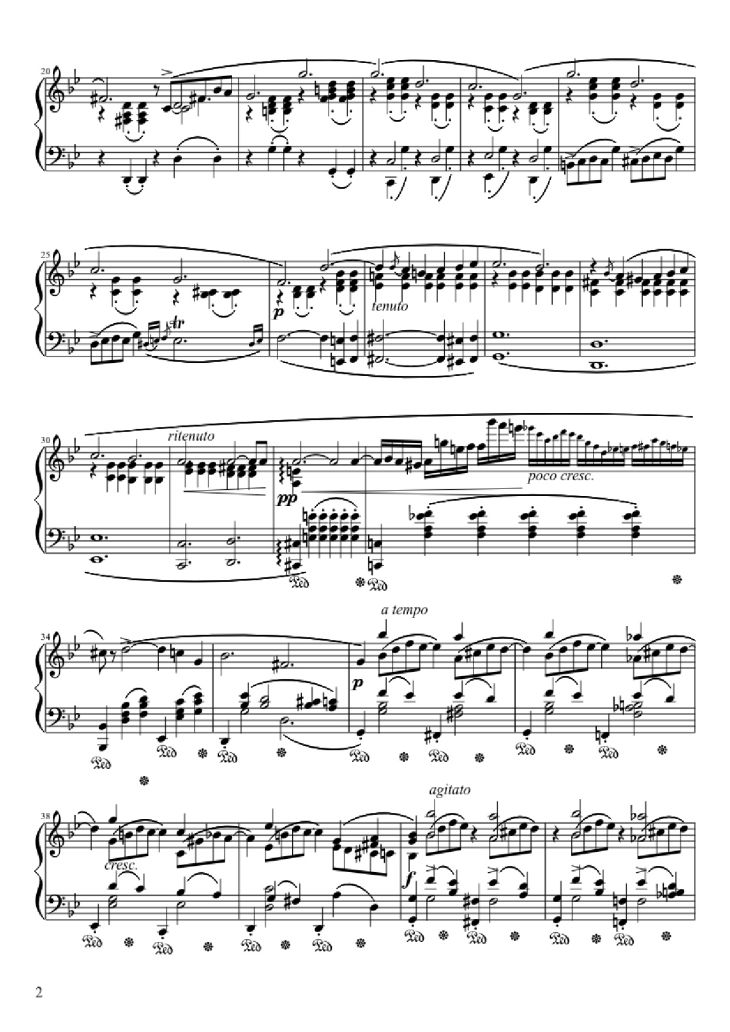 Page 2 of the piano sheet music PDF – Ballade No. 1 in G Minor Piano by Frédéric François Chopin