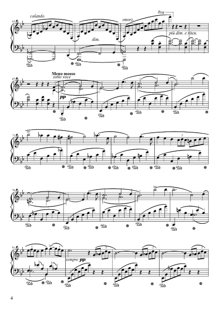 Page 4 of the piano sheet music PDF – Ballade No. 1 in G Minor Piano by Frédéric François Chopin