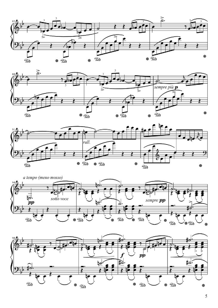 Page 5 of the piano sheet music PDF – Ballade No. 1 in G Minor Piano by Frédéric François Chopin