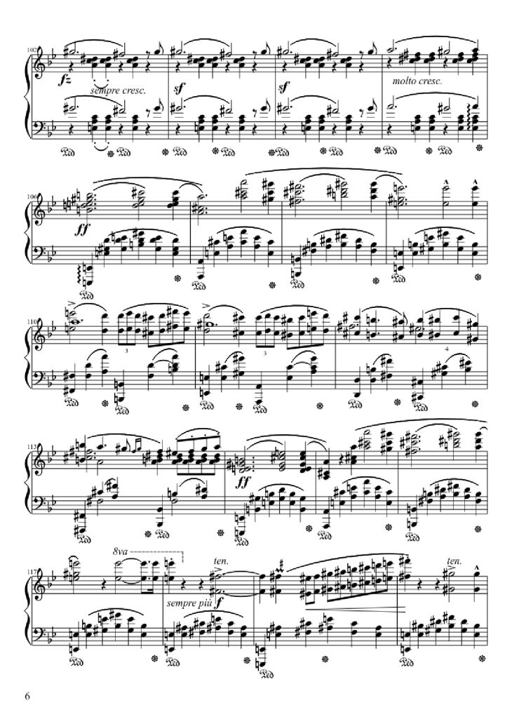 Page 6 of the piano sheet music PDF – Ballade No. 1 in G Minor Piano by Frédéric François Chopin