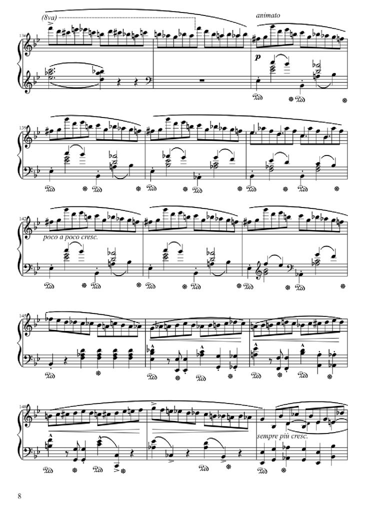 Page 8 of the piano sheet music PDF – Ballade No. 1 in G Minor Piano by Frédéric François Chopin