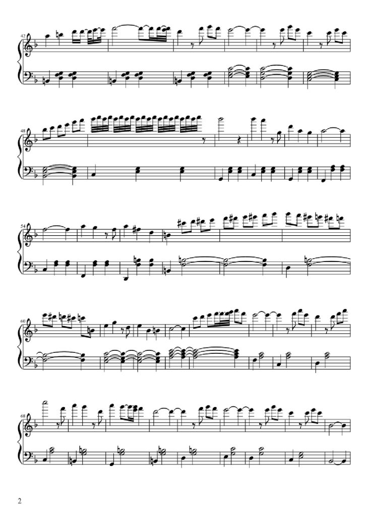 Page 2 of the piano sheet music PDF Piano – Disney Pixar: Up Theme Piano by Undefined