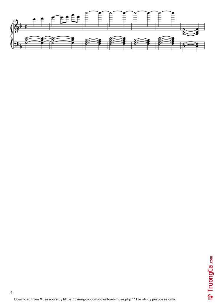 Page 4 of the piano sheet music PDF Piano – Disney Pixar: Up Theme Piano by Undefined