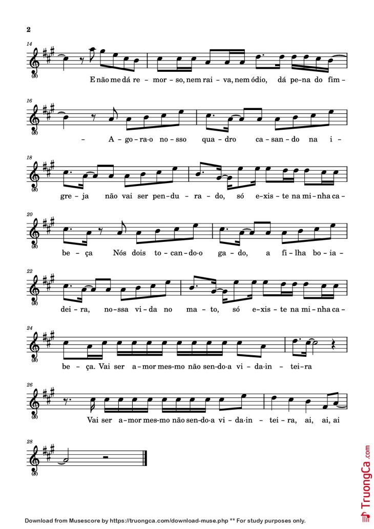 Page 2 of the piano sheet music PDF Piano – Nosso Quadro Piano by Ana Castela
