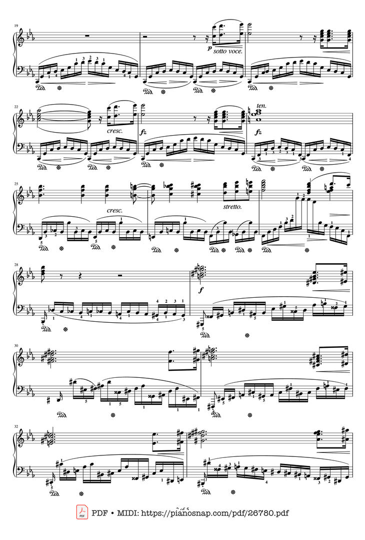 Page 2 of the piano sheet music PDF Piano – Etude Op.10 No.12 Revolutionary by Frederic Francois Chopin
