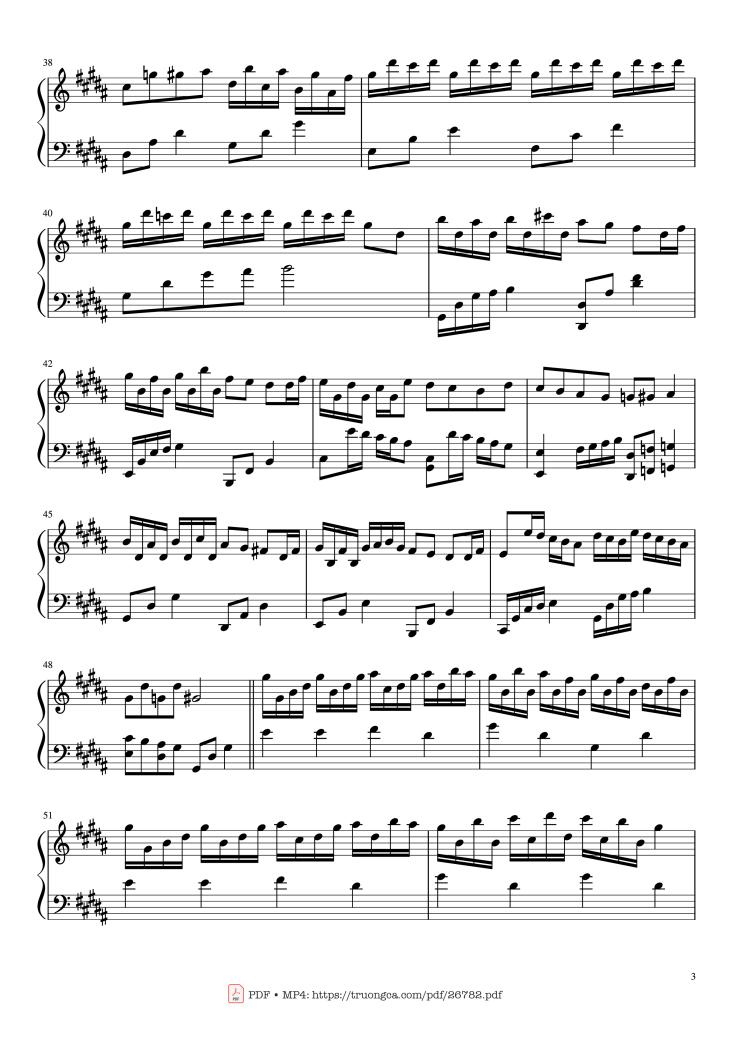 Page 3 of the piano sheet music PDF Piano – Flower Dance Piano by Composed by DJ Okawari