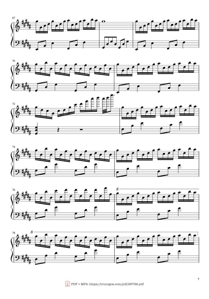 Page 5 of the piano sheet music PDF Piano – Flower Dance Piano by Composed by DJ Okawari
