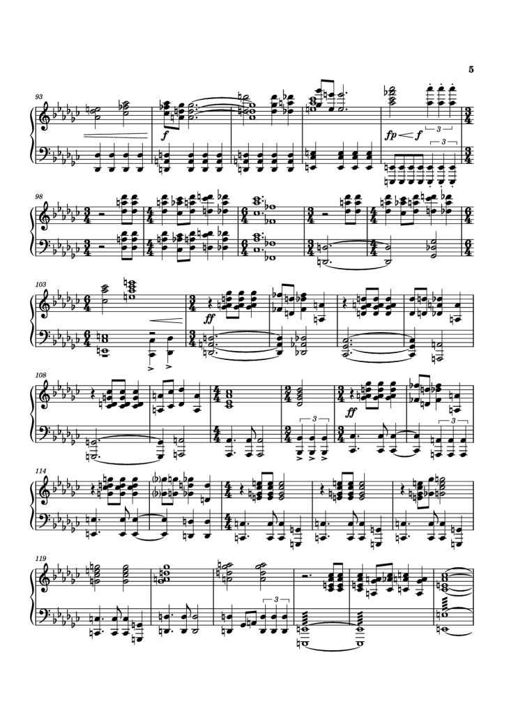 Page 5 of the piano sheet music PDF Piano – Natlan Piano by Arranged by: Kenjin Gaming