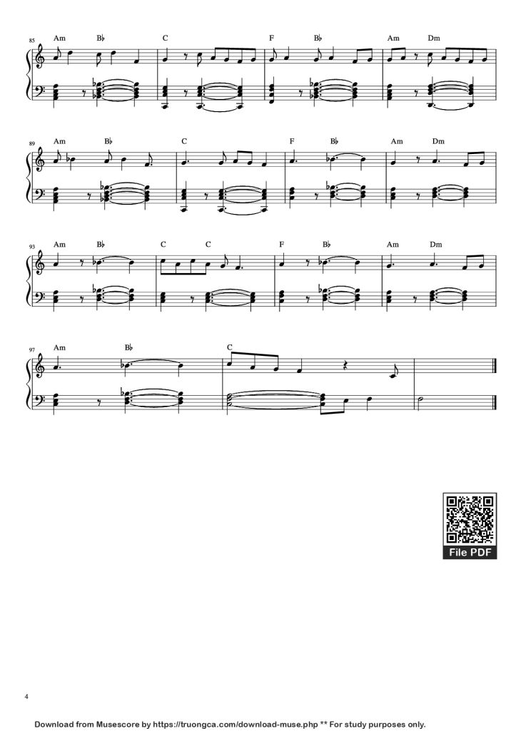Page 4 of the piano sheet music PDF Piano – Jeena Jeena Piano by Arranged by R .Premanandh