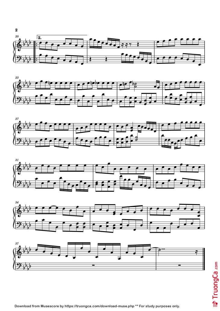 Page 2 of the piano sheet music PDF Piano – Tuổi đá buồn Piano by Soạn cho Piano: Trí